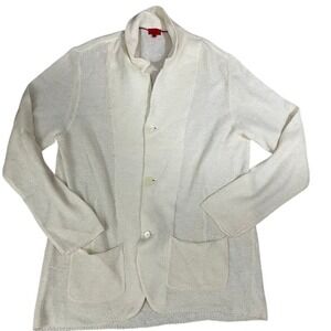 Isaia Wool Linen Button Front Knit Blazer Size XXL